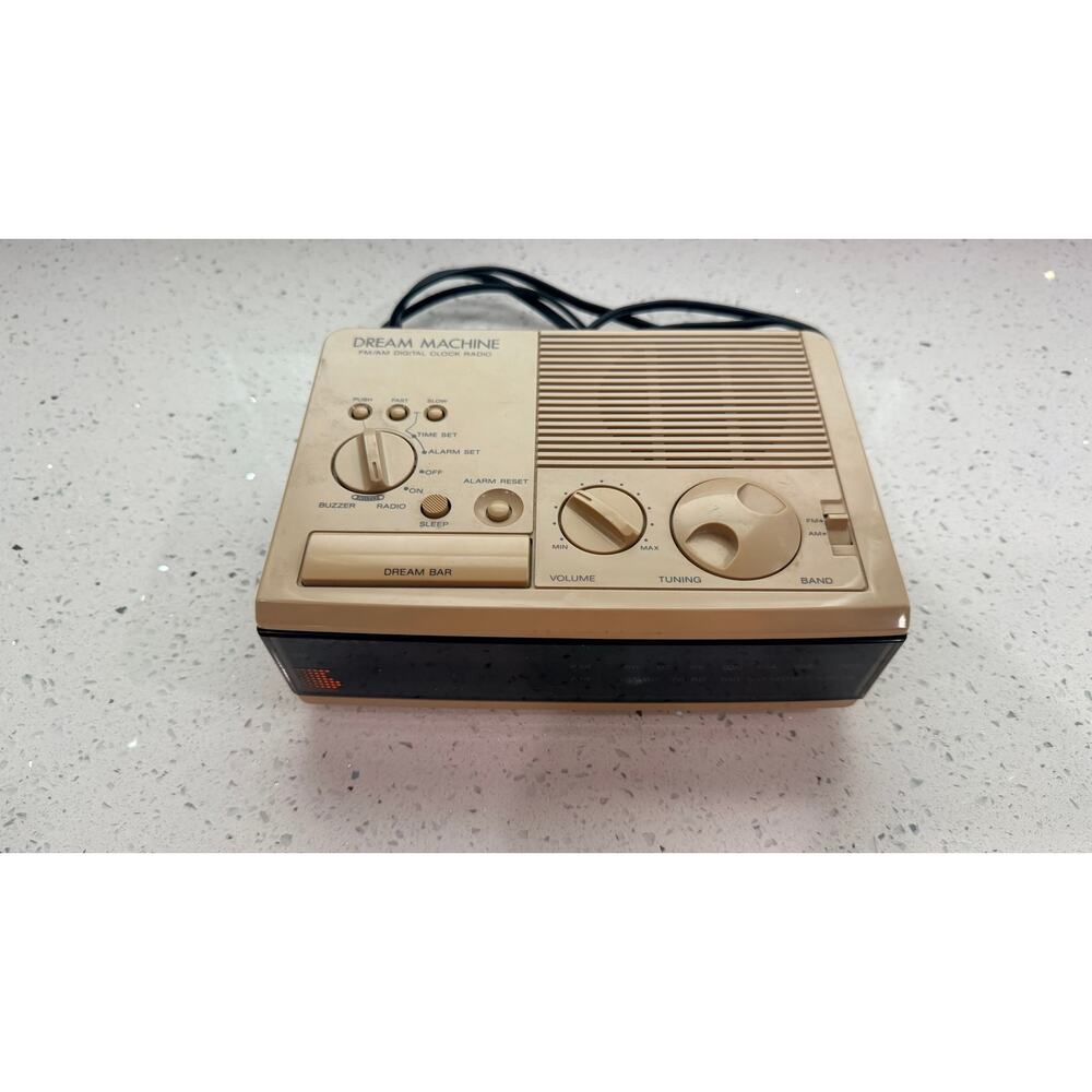 Vintage Sony Dream Machine ICF-C3W AM/FM Digital Alarm Clock Radio Beige Tested - Picture 2 of 7